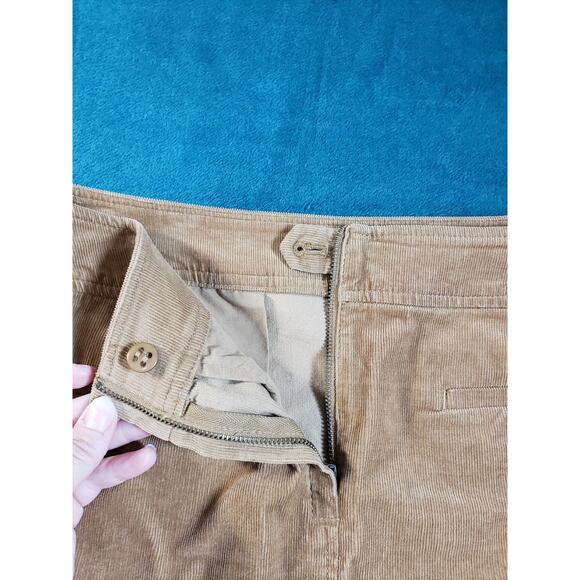 Talbots Skirt Size 8 Womens Beige Ladies Corduroy Stretch Mid Rise Pocket A-Line - Picture 7 of 11